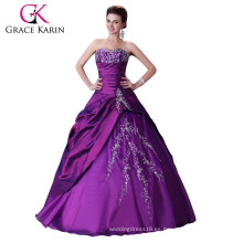 2015 púrpura karin cariño Quinceanera vestidos sin tirantes de alta calidad y barato CL2515